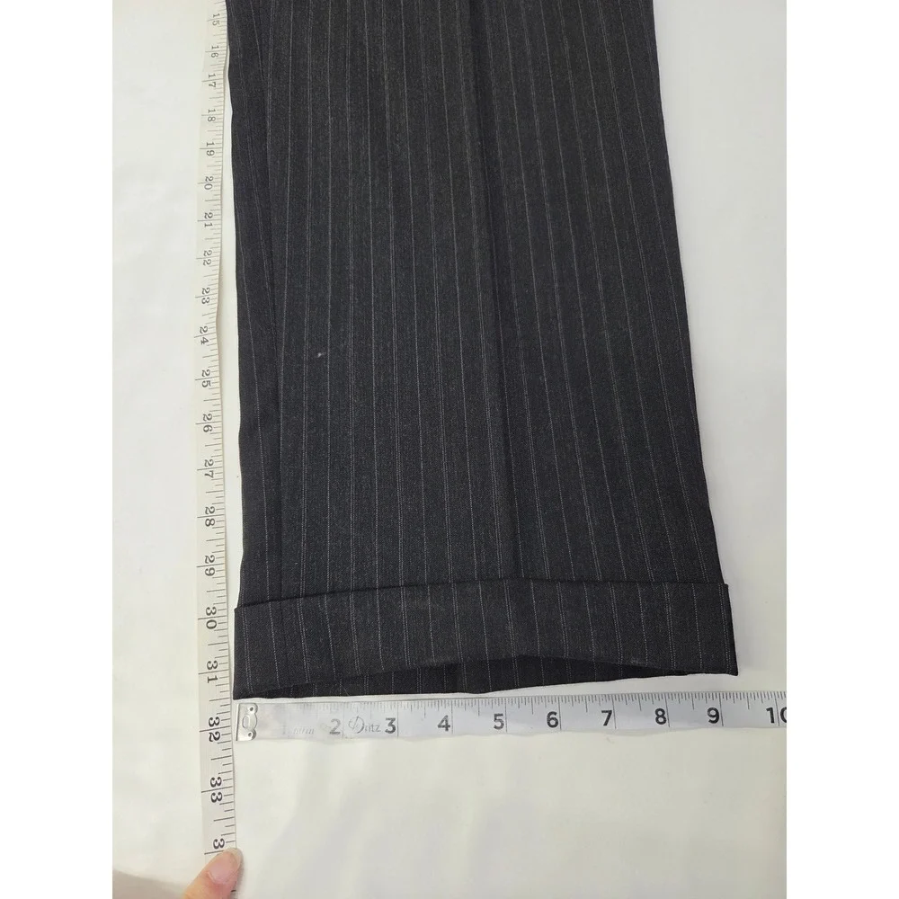 Oliver Robert Vance Ltd Mens Suit 44L Super 100s Wool Pinstripe Double Breasted